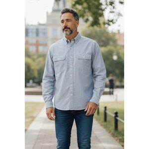 Polo Ralph Lauren Whitfield Button Down Shirt Mens Medium Blue Cotton